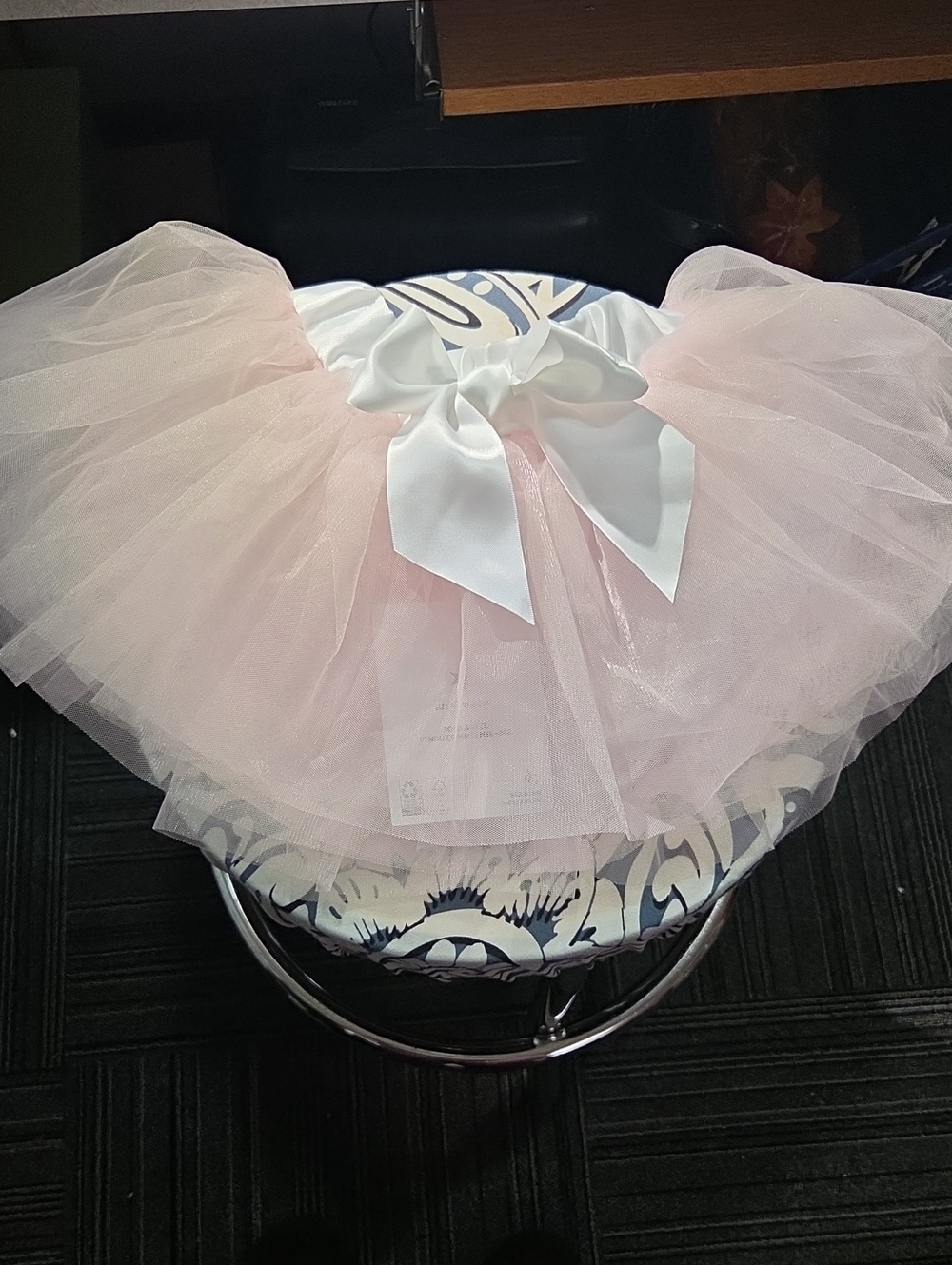 American Girl Pale Pink Tulle Skirt with White Satin Bow